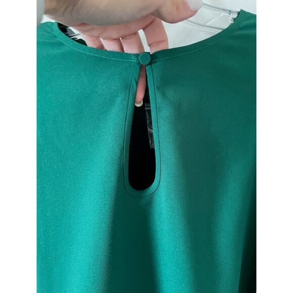 J. Crew Keyhole Long Sleeve Blouse Green Size XXS Petite NEW - Picture 4 of 8